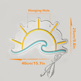Sunset Sunrise Neon Sign Sun On The Sea LED Wave Wall Light Beach Ocean Room Decor