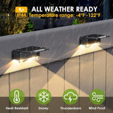 8 Pack Solar Fence Lights Outdoor 3 Mode IP65 Waterproof Dusk to Dawn Deck Stair Lights