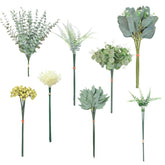 100Pcs 8 Kinds Artificial Mixed Eucalyptus Leaves Stems, Faux Greenery Stems Bulk For Centerpieces Wedding Bouquets Floral Arrangement Home Décor