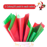 100 Sheets Christmas Tissue Paper Red And Green Gift Wrapping Paper For Xmas Wrapping Presents, Diy Crafts Supplies(14 X 20 Inch)