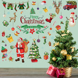 Merry Christmas Wall Decals Quotes Stickers Tree Decal Vinyl Art Decor Removable For Party Window Playroom Bedroom Classroom Living Room Home Decorations