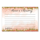 Share A Memory Cards, Pack Of 50, Memory Cards For Celebration Of Life, Wedding, Showers, Birthdays, Funeral, Retirement, Graduation, Funeral Guest Book Alternative Advice Game, 4X6 Inch.