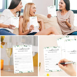 30 Pcs Bridal Shower Games Advice And Wishes Cards, Advice And Wishes For The Happy Couple, 30 Pcs Bridal Shower Cards For Newlyweds (Eucalyptus Botanical Style) -0018