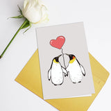 Penguins Valentines Day Card For Him Her, Sweet Anniversary Card For Penguins Lover, Cute Love Card For Husband Wife Boyfriend Girlfriend