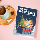 Sarcastic 2025 Christmas Card, Rude Christmas Card For Dad Mom Boyfriend Girlfrend Husband Wife Family Friends, Dumpster Fire Xmas Sympathy Cards For Men Women, Humor New Year Card