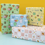 Colorful Animal Gift Wrapping Paper, 6 Folded Sheets Birthday Wrapping Paper Cute Frog Rabbit Bear Cat Gift Wrap Paper 20X28 Inch For Baby Girl Boy Kid Baby Shower Children'S Day Christmas Party