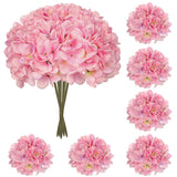 6 Pcs Pink Hydrangea Artificial Flowers Heads With Stems Silk Faux Hydrangea Pink Fake Flowers For Home Indoor Outdoor Diy Floral Wedding Flower Bouquets Kitchen Table Centerpiece Decor