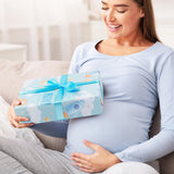 It'S A Boy Wrapping Paper For Newborn Baby Boy Kids, Light Blue Gift Wrap Paper,6 Sheets Folded Flat 20X28 Inches Per Sheet With Ribbon For Baby Shower Birthday Celebration Gift Wrap