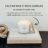 Lemon & Sage 3 Wick Scented Candle - 43 Hour Burn - Luxury 3 Wick Soy Candles - Non Toxic Soy Wax Candles - Long Lasting Large Glass Jar Candle For Home - 14.9Oz