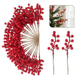 Nbgv 50Pack Christmas Tree Decorations Artificial Berry Stems Red Berry Picks For Xmas Winter Party Holiday Flower Arrangements Home Centerpieces And Diy Ornaments