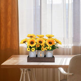 Sunflowers Artificial Flowers Decorations, Sunflower Table Centerpieces For Wedding, Artificial Flower Arrangement Farmhouse Décor For Dining Room, Living Room, Coffee Table, Study Desk