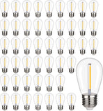48 Pack S14 LED String Light Bulbs 1W Shatterproof Outdoor Replacement Bulbs E26 Base