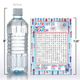 Food, Friends & Fireworks Word Search And Scavenger Hunt Patriotic Game Cards, Ten 5" X 7" Fill-In Game Cards