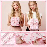 Pink Bow Wrapping Paper 2 Rolls - 17X16.5 Ft Each - Kraft Gift Wrap Supplies Decorations For Valentine'S, Girls Birthday, Christmas, Wedding, Baby Shower, 2 Design