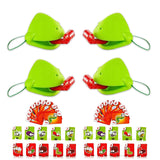 Chameleon Tongue Shooting Game, Funny Chameleon Tongue Shooter Toy With Frog Face Masks, Multiplayer Party Game For Kids With Blowing Tongue And Insect Card Targets For Family Fun & Gifts (Green-4Pcs)