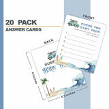 Baby On Board Guess The Baby Food Party Game, Surf Beach Theme Baby Shower Game Kit,1 Standing Sign, 20 Answer Cards &6 Number Cards, Surfing Baby Shower Decorations,Party Favor And Supplies Swlk-B08