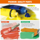 Acrylic Paint Set,24 Colors 0.74 Oz/22Ml Tubes,Highly Pigment Art Paints For Canvas,Wood,Fabric,Paper, Giftable Choice For Artists,Beginner To Pro (24 Colors)