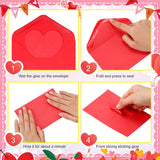 240 Pack Valentine‘S Day Mini Envelopes With Blank Heart Shaped Business Cards 2.9X4.3 Inch Red Pink Small Enclosure Card For Valentine‘S Day And Anniversary