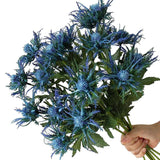 8 Stems Artificial Thistle Flowers 8 Branch Real Touch Blue Thistle Decor 26 Inch Real Size Rustic Spray Eryngium Sea Holly For Wedding Bouquet Centerpiece