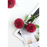 12Pcs Burgundy Faux Silk Mums Artificial Flowers Bulk Fake Chrysanthemums With Stems For Diy Wedding Table Centerpieces Floral Arrangements Vase Fillers Home Decorations