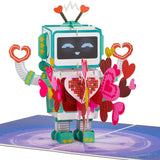 Love Robot Valentines Day Pop Up Card, For Love, Birthday, All Occasion, Just Because, Gifts For Wife, Husband, Lovers, Boyfriend, Him, Her, Crush, 5X7 - Includes Envelope And Message Note