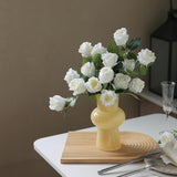 60 Pcs Artificial Roses In Bulk, Fake Silk Roses Realistic Roses Stem Faux Roses Bouquet For Wedding Centerpieces Flower Arrangement Home Decor (White)