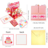 Happy Birthday Card For Grandma Pop Up Gift Card Box From Granddaughter Grandson Best Nana Grandma Birthday Funny 3D Colorful Foldable Celebration Greeting Cards With Envelope For Women