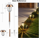 4 Pack Dimmable Solar Pathway Lights Waterproof Auto On Off Warm White Garden Lights