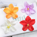 50Pcs Light Purple Artificial Orchid Flower Heads Silk Fake Flower Heads, 2.36 Inch Faux Tropical Orchid Bloom Heads For Flower Arrangement Centerpiece Home Indoor Decor