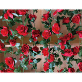 2 Pack (16Ft) Artificial Rose Vine Flowers Plants Fake Flower Vine For Wedding Home Garden Craft Art Decor Valentine'S Day Mother'S Day Party Decoration Red