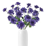6Pcs Dahlias Artificial Flowers 27.5’’ Deep Purple Dahlia Silk Flowers With Stems For Home Wedding Dining Table Party Garden Decoration(Deep Purple)