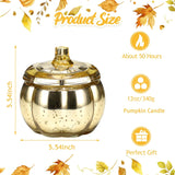 Thanksgiving Pumpkin Shaped Candle Pumpkin Spice Mercury Glass Candle Scented Fall Decor Farmhouse Decorations For Home 12Oz