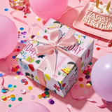 Birthday Wrapping Paper For Girl - Mini Roll - Pink Happy Birthday Girl And Birthday Party Pattern For Girl'S 1St Birthday Party And More - 17 Inches X 16.4 Feet - 1 Year Old