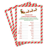 15 Christmas Phrase Fill In Word Game Cards- Holiday Party, Cookie Exchange, Office, Work, Church Group, Friends - Fun, Easy Activity For Women, Men, And Kids