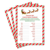 15 Christmas Phrase Fill In Word Game Cards- Holiday Party, Cookie Exchange, Office, Work, Church Group, Friends - Fun, Easy Activity For Women, Men, And Kids