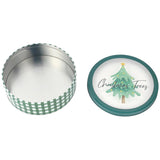 Christmas Holiday Cookie Tin Containers With Window, 3Pc Nested Set, Holiday Cookie Tins With Lid For Gift Giving, Cookie, Treats, Cookies Party Favor And Gifts (Christmas Tree, Round Shape)