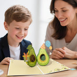 Birthday Card Pop Up, 3D Pop-Up Avocado Greeting Cards With Envelopes & Sealing Stickers For Kids, Friends, Creative Enthusiasts, Foodies