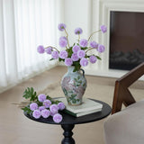 6Pcs Purple Fake Silk Pompon Mum Artificial Flowers Bulk Small Faux Chrysanthemums With Stems Realistic Floral Decorations For Wedding Diy Bouquet Centerpieces Shower Vase Home Decor (Purple)