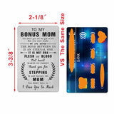 To My Stepmom Gifts Stepmother Wallet Card, Thank You For Stepping In And Become The Mom You Didn'T Have To, Step Mom Birthday Christmas Mothers Day Presents