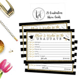 25 Graduation Advice Cards 2025 - Grad Notes, Advice And Wishes, & Words Of Wisdom Cards For Graduate In Bulk, Ideal For College And High School Graduation Games & Party (Elegant)