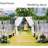 12 Pack 3.6 Feet Artificial Fake Wisteria Vine Ratta Hanging Garland Silk Flowers String Home Party Wedding Decor (Purple 2)