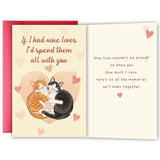 Cute Cat Couple Valentine’S Day Card Gifts For Him Her, Romantic Anniversary Cards For Boyfriend Girlfriend Husband Wife, Sweet Feline Love Greeting Card For Couples