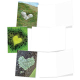 - 10 Blank Heart Note Cards Boxed (4 X 5.12 Inch) - All Occasion Heartfelt Love Card Assortment - Heartscapes Am6838Ocb-B1X10