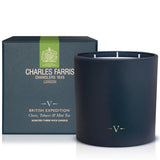 Luxury Scented Candle – 3 Wick, Hand-Poured, Long Lasting, Clean Burning, 640G / 22.5Oz, Up To 80 Hours Of Burn Time, Made In England – Cloves, Tobacco & Mint Tea – British Expedition