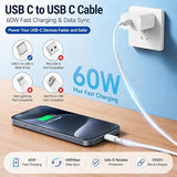 3 Pack 6FT 60W USB C to USB C Cable PD 3.0 Fast Charging Cord for iPhone Samsung