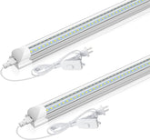 2 Pack 2FT LED Shop Lights 22W 3300LM 6500K Linkable T8 Utility Fixtures