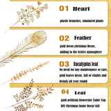 40 Pcs Gold Decor Fake Leaves For Christmas Decor 20Inch Gold Leaf Artificiales Para Table Wedding Home Room Office Decoracion