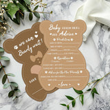 Brown Bear Shape 50 Pcs Baby Prediction, Advice & Wishes Cards For The Parent-To-Be, Baby Shower Games - 5X7In Baby Prediction For Fun Gender Reveal Party, Guess The Due Date