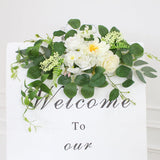 Wedding Arch Flowers Faux Flowers Set Of 2 Flower Garland For Wedding Decorations For Reception And Wedding Welcome Sign (New White)