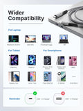 2 Pack 100W USB C to USB C Fast Charging Cable 10FT Braided Type C Charger for iPhone 16 15 MacBook Samsung Pixel PS5
